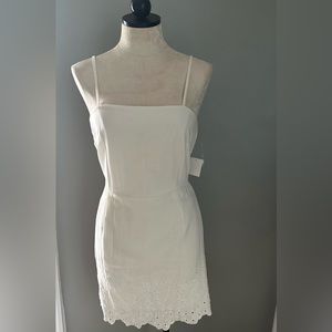 ROWA Bone White Eyelets Embroidered at Bottom of Dress adjustable Straps